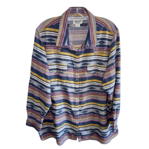 ARIAT WOMEN'S R.E.A.L. SUNSET BEAUTY L/SLEEVE WESTERN SHIRT SZ 3X RODEO COWGIRL - Picture 2 of 13